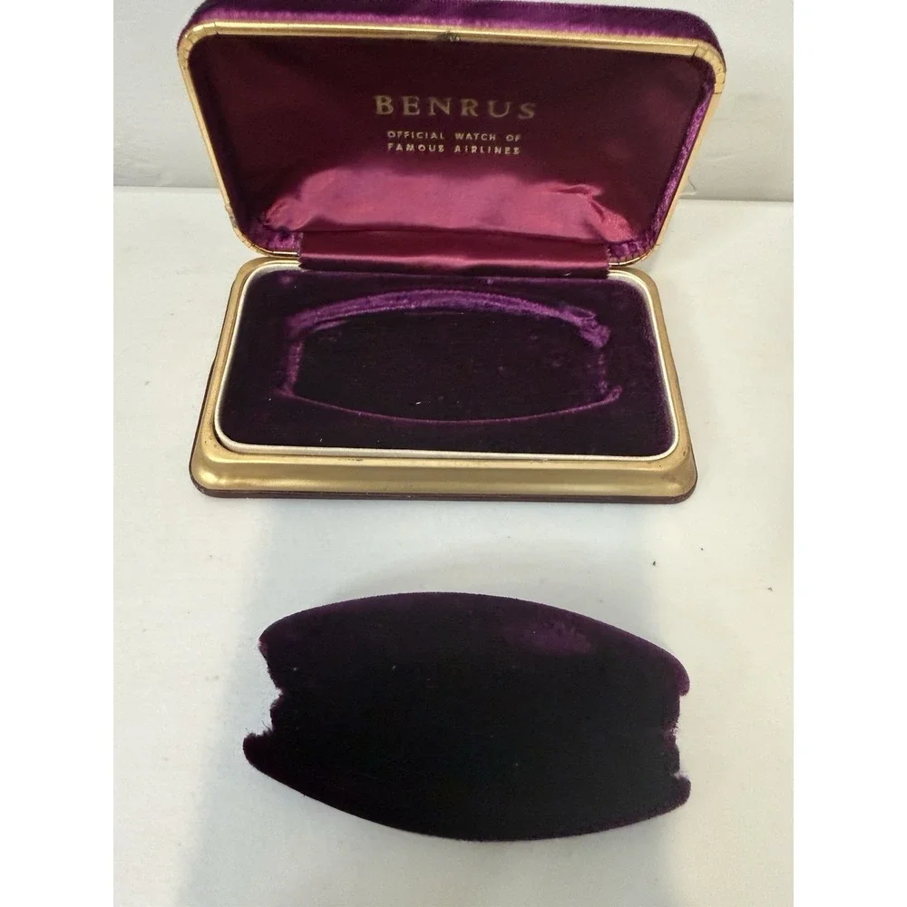Vintages benrus Velvet clamshell watchbox official airlines Men gift displays